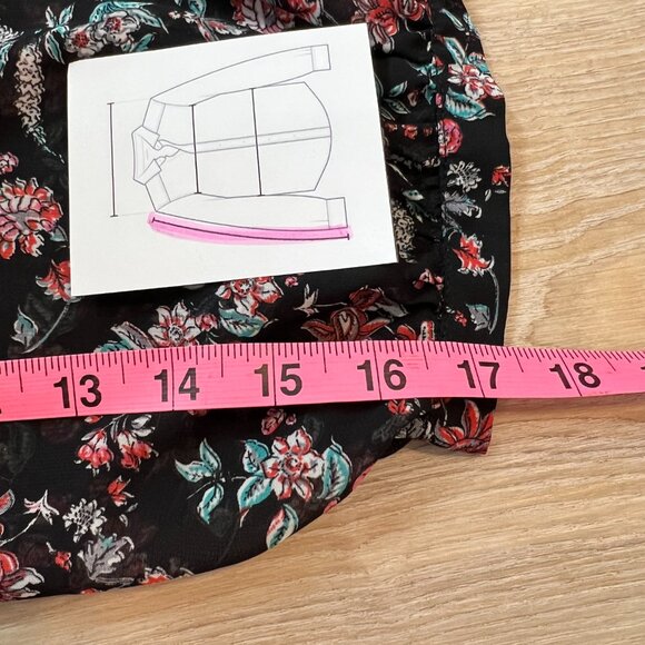 Costa Blanca Mini dress / tunic Sz M Black red green floral flowy sheet light - Picture 11 of 12